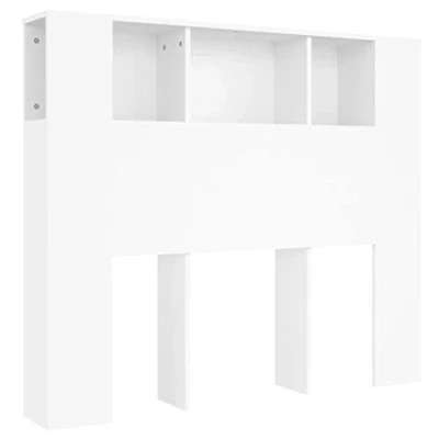 Abbildung von vidaXL Bett Kopfteil mit Ablagen Regal Wand Bücherregal Betthaupt Bettkopfteil Schlafzimmer Weiß 120x18,5x104,5cm