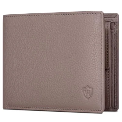 Abbildung von VON HEESEN Leder Geldbörse RFID Schutz I Echtleder Geldbeutel für Damen &amp; Herren Portemonnaie Brieftasche Wallet Portmonee (Taupe)