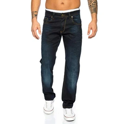 Abbildung von Lorenzo Loren Herren Jeans Hose Dunkelblau LL 316 [W29 L30]