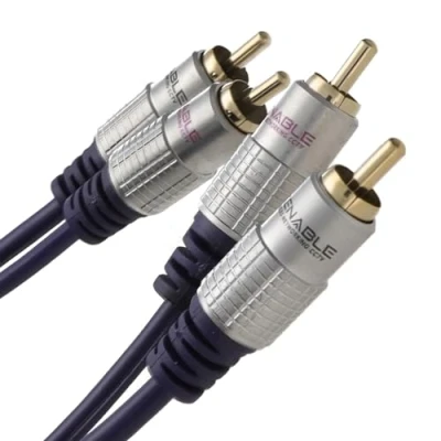 Abbildung von Reines Kupfer OFC HQ 2 x Chinch Cinch Stecker Zum Stereo Audio Kabel Vergoldeten 15 m [15 Meter/15m]