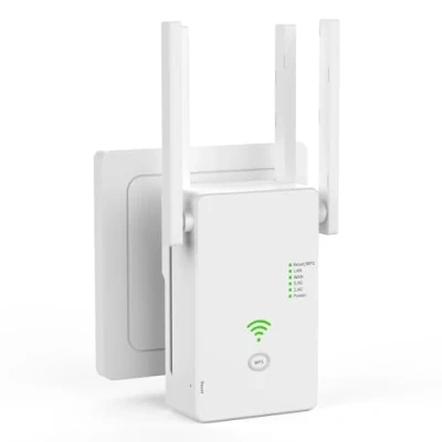 Abbildung von WLAN Verstärker, 1200Mbit/s Repeater, 5G &amp; 2.4G Dualband Ultraxtender WiFi Verstärker mit LAN anschluss, WPS, Kompatibel 99% Standard Routern, Deckt bis zu 9200Sq.ft und 35 Geräte
