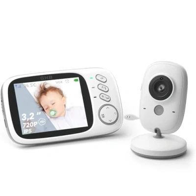 Abbildung von GHB Babyphone mit Kamera Baby Monitor 3.2&quot; LCD Nachtsicht VOX Modus Gegensprechfunktion und Schlaflieder drinnen