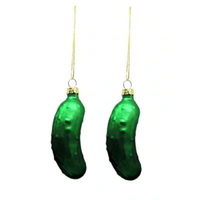 Abbildung von Geschenkestadl 2 x Weihnachtsgurke Glas Gurke Anhänger Baumschmuck Christmas Pickle Weihnachten