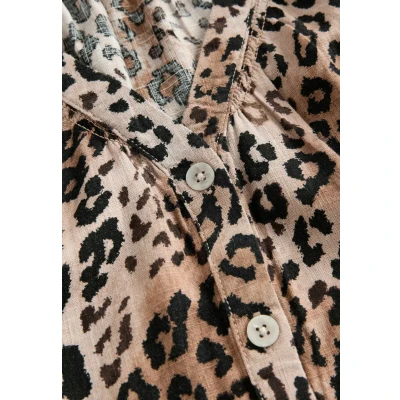 Abbildung von Next Regular FIT Ruffle Sleeve Bluse, Damen, Größe: 34, Leopard print