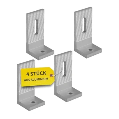 Abbildung von Avoltik 4x 90 L Winkel zur Befestigung für PV Modul Halterung I Montagewinkel aus Aluminium Grad Verbinder Solarpanel Montage robuster Befestigungswinkel Balkonkraftwerk