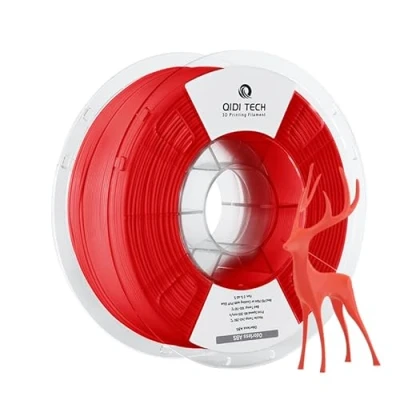 Abbildung von QIDI TECH Geruchloses ABS Filament 1.75mm, 3D Drucker Filament, 1 KG Spule (2.2lbs), Druck für die meisten FDM Drucker, Rot