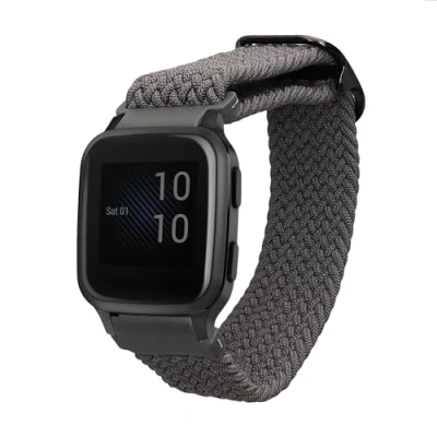 Abbildung von kwmobile Armband kompatibel mit Garmin Venu Sq 2 Music/Sq Nylon Fitnesstracker Sportarmband Band in Grau Innenmaße von 17 cm