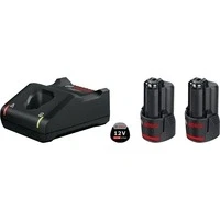 Abbildung von BOSCH 12V Ersatzakku + Ladegerät Starter Set: 2x Akku GBA 2.0 Ah &amp; GAL …