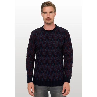 Abbildung von Rusty Neal Strickpullover Marine weinrot, Herren, Größe: Large, weinrot