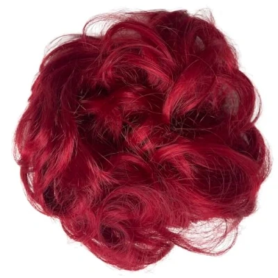 Abbildung von CAISHA Haarteil Haargummi Hochsteckfrisuren Voluminös Gewellt Unordentlich Kunstfaser DM13cm Rot HG7a