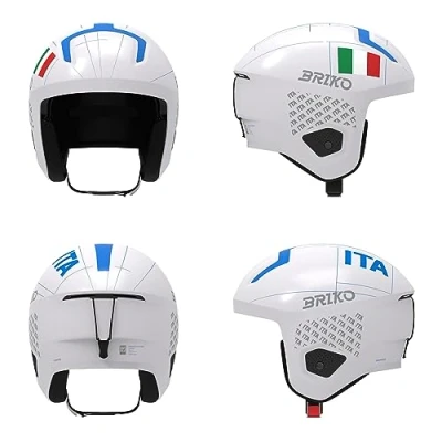 Abbildung von Briko Unisex Erwachsene Helm Helmet, Shiny White Science Blue, XL