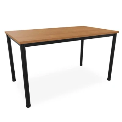Abbildung von Schreibtisch u. Besprechungstisch mit schwarzem Tischgestell Konferenztisch Bürotisch Computertisch Mehrzwecktisch Arbeitstisch PC Tisch Homeoffice (buche, 140 x 80 77,5 cm)