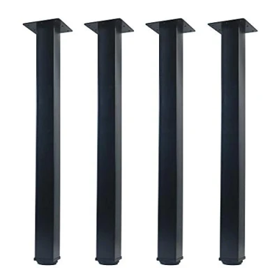 Abbildung von QLLY Möbelfüße Verstellbar Schwarz 50cm, 4er Set Füße für Möbel, Vierkant Profil 50 x mm Couchtischbein, Endtischbein, Stuhlbeine, Kinderschreibtisch (50cm, Schwarz)