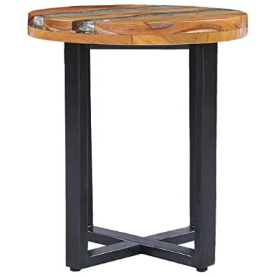 Abbildung von vidaXL Teakholz Massiv Couchtisch Handgefertigt Beistelltisch Wohnzimmertisch Kaffeetisch Sofatisch Holztisch Massivholztisch 40x45cm Polyresin