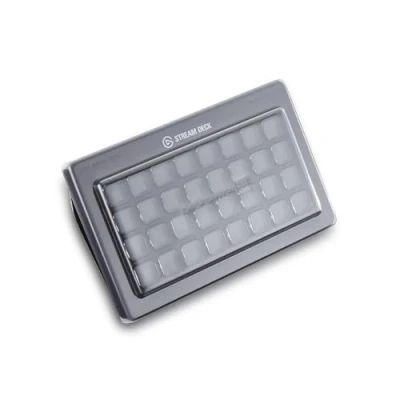 Abbildung von Decksaver Cover für Elgato Stream Deck XL Studio Controller Serie geräucherte/klare Schutzhülle, hergestellt in Großbritannien