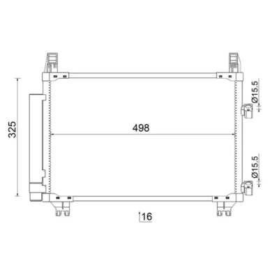 Abbildung von MAHLE ORIGINAL AC 793 000S Klimakondensator mit Trockner 16 15,5 498 TOYOTA: Yaris II Schrägheck, Vios / Limousine