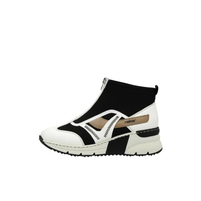 Abbildung von Rieker Sneaker high, Damen, Größe: 39, Offwhite black Schuhe