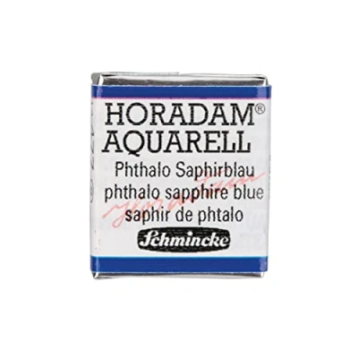 Abbildung von Schmincke HORADAM® AQUARELL feinste Künstler Aquarellfarben, 477 Phthalo Saphirblau, 14 044, 1/2 Näpfchen