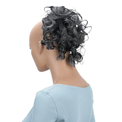 Abbildung von CAISHA Haarteil Haargummi Lena Hochsteckfrisuren Brautfrisuren Voluminös Gelockt Unordentlich Dutt Kunstfaser DM17cm Aschgrau Mix G22L