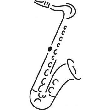 Abbildung von Aufkleber Applikation Saxophone AP0672 versch. Größen Farbe schwarz, Größe 40cm