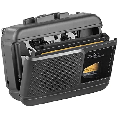 Abbildung von auvisio Kassettenplayer: Mobiler Kassettenspieler, Bluetooth Transmitter, Sprachrekorder, Radio (Cassettenrekorder, Kassettenrekorder Bluetooth, Diktiergerät analog)