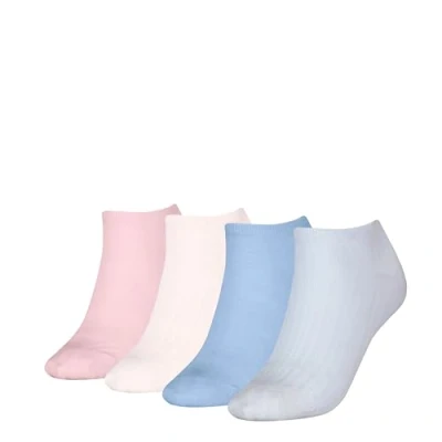 Abbildung von Tommy Hilfiger Women Sneaker Structure ECOM 4 PACK Socken, Damen, Größe: 35 38, Light blue/light pink