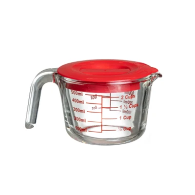 Abbildung von Sareva Messbecher mit Deckel hitzebeständiges Glas 500 ml