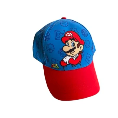 Abbildung von Super Mario Baseball Cap Basecap blau und schwarz Gr. 52 54