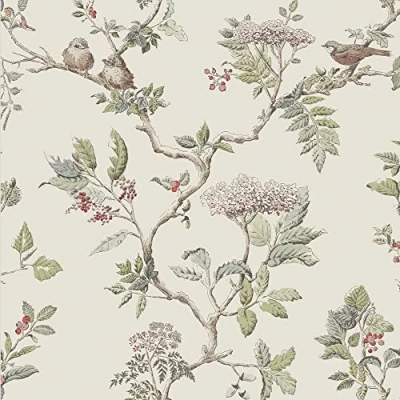 Abbildung von LAURA ASHLEY Vliestapete &quot;Elderwood&quot;, gemustert, FSC zertifiziert, mit lebhaftem Druck, 10 Meter Länge