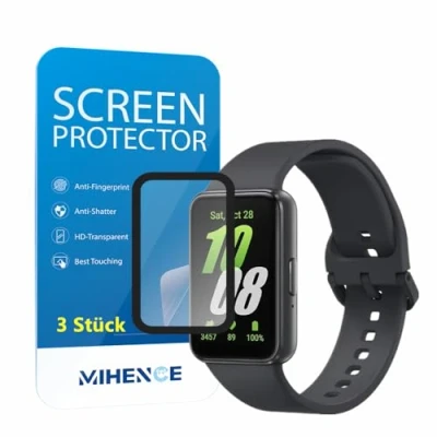 Abbildung von MIHENCE Schutzfolie Kompatibel für Samsung Galaxy Fit 3, 3D Full Cover TPU HD PAMA 3 Smart Wristband [3 Stück]