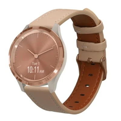 Abbildung von kwmobile Armband kompatibel mit Garmin vivomove 3S Echtleder Fitnesstracker Sportarmband Band