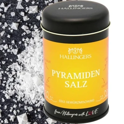 Abbildung von Hallingers Pyramidensalz Premium Salz für Fleisch, Brot &amp; Vorspeise (Dose) Adventskalender Neuheiten befüllen Geburtstag Glückwunsch Neues Zuhause Jahrestag Freundschaft Genesu