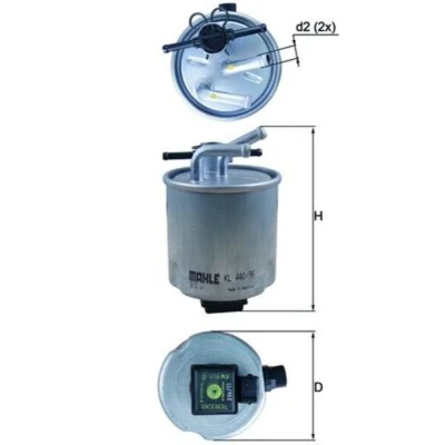 Abbildung von MAHLE ORIGINAL KL 440/36 Kraftstofffilter Leitungsfilter 10 10,0 NISSAN: NP300 Navara Pickup, Pritsche / Fahrgestell, Pathfinder 3