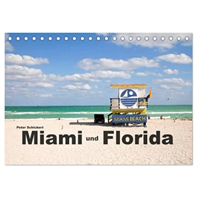 Abbildung von Miami und Florida (Tischkalender 2025 DIN A5 quer), CALVENDO Monatskalender