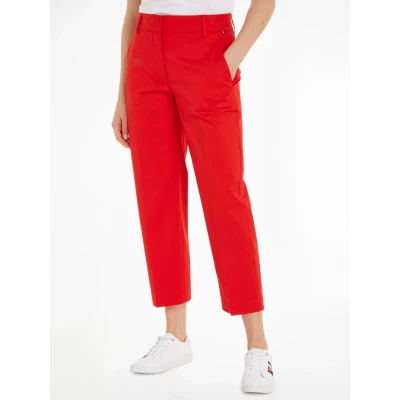 Abbildung von Tommy Hilfiger SLIM Straight Stoffhose, Damen, Größe: 38, Fierce red