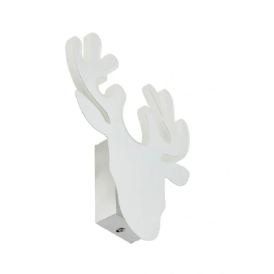 Abbildung von Lindby LED Wandleuchte Hirvi, weiß, Metall, Rentier, 26 cm