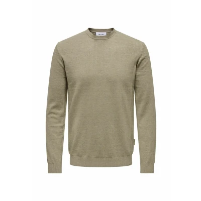 Abbildung von Only &amp; Sons Normal Geschnitten Rundhalsausschnitt Strickpullover, Herren, Größe: XL, Desert taupe