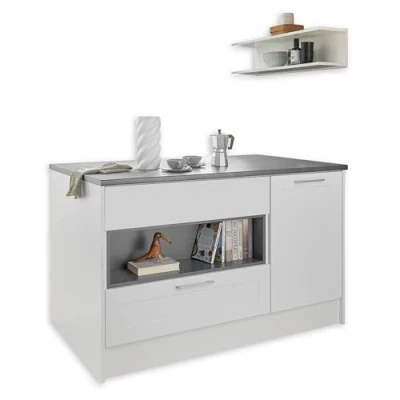 Abbildung von BASIC by Balculina Kücheninsel &quot;Marsi&quot;, Breite 145 cm, Türen und Schubkästen Sofclose, beidseitig nutzbar