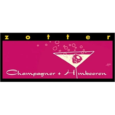 Abbildung von Zotter Bitterschokolade mit Champagner &amp; Himbeeren, handgeschöpft (70 g) Bio