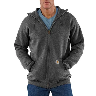 Abbildung von Carhartt, Herren, Weites, mittelschweres Sweatshirt mit durchgehendem Reißverschluss, Anthrazit meliert, XS