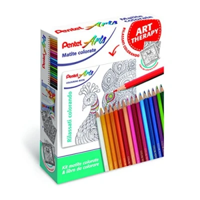 Abbildung von Pentel CB8 Kit 24 Buntstifte und Bücher