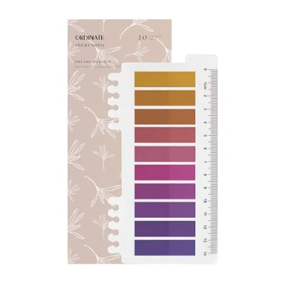 Abbildung von Ordinate 200 Stück Sticky Notes, Transparent Haftnotizen zum Markieren, Haftstreifen, Seitenmarkieren, Ästhetischer Haftnotizzettel, Full Color of Gradient (C Dreamy Horizon)