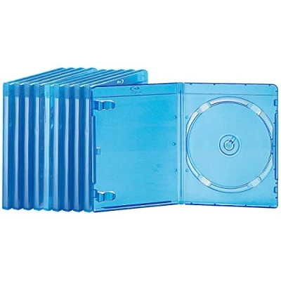 Abbildung von PEARL Blurayhüllen: Blu ray Slim Soft Hüllen blau transparent im 10er Pack für je 1 Disc (CD Leerhüllen)