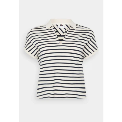 Abbildung von Tommy Hilfiger Curve Poloshirt, Damen, Größe: 48, Calico/dark night navy
