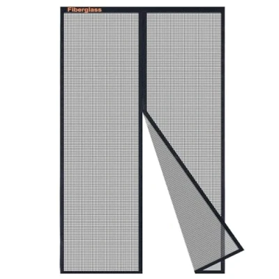 Abbildung von Risareyi Fiberglas Fliegengitter Balkontür 90x215cm, Schwarz Moskitonetz Tür Verstärkt Magnet Insektenschutz Ohne Bohren für Haustür Terrassentür