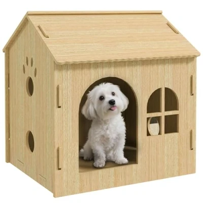 Abbildung von Hundehütte mit Fenster, Katzenhaus niedliches Pfoten Design Indoor