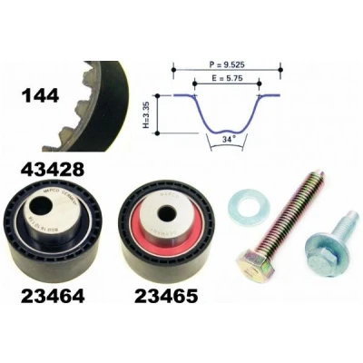 Abbildung von MAPCO 23428 Zahnriemensatz 144 PEUGEOT: 307 Schrägheck, 807, SW, CITROËN: C8, FIAT: Ulysse II