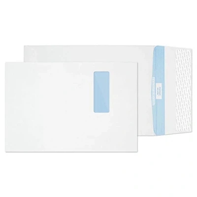 Abbildung von Blake Secure TR9904 Reißfeste Falten Versandtasche Haftklebung Mit Fenster Weiß C4 324 x 229 mm 125g/m² 20 Stück