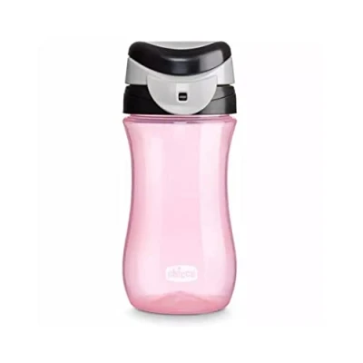 Abbildung von Chicco Travel Cup, Tasse für Kinder 2 Jahre, praktische Öffnung, integrierter Auslauf, luftdichter Verschluss, leicht zu tragen, Fassungsvermögen 350 ml, Rosa