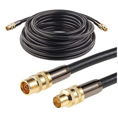 Abbildung von auvisio Fernsehkabel: Premium HDTV Antennenkabel, Koaxial Stecker, 10 m, schwarz, 105 dB (Antennenkabel TV, Koaxialkabel Sat Antenne)